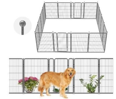 FXW Aster Dog Playpen Designed for Yard, 16 Panels | Easy Setup | Heavy Duty & Garden Fence for Protection