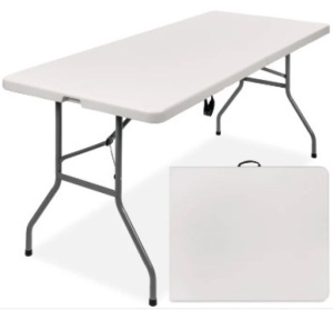 Portable Folding Plastic Dining Table w/ Handle, Lock - 6ft