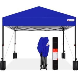 One-Person Setup Instant Pop Up Canopy w/ Case, 4 Weight Bags - 10x10ft