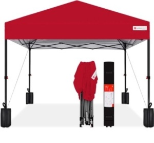 One-Person Setup Instant Pop Up Canopy w/ Case, 4 Weight Bags - 10x10ft