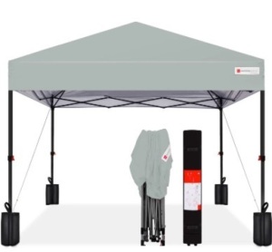 One-Person Setup Instant Pop Up Canopy w/ Case, 4 Weight Bags - 10x10ft