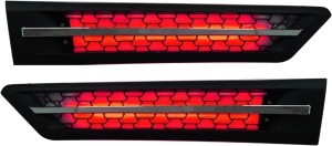 Cascadia Side Grille Air Intake Vent Replacement with LED Lights Left Right Pair for Freightliner Cascadia 2018+ (Red)