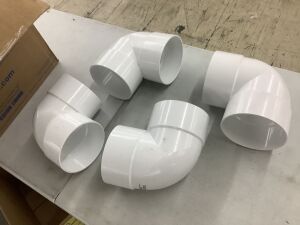 Lot of (4) 6" 90° Bend Short Turn PVC Elbow 