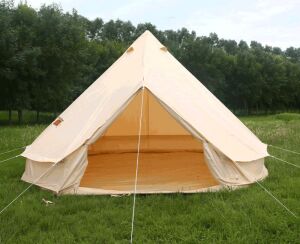 4 Seasons 7M Waterproof Cotton Canvas Bell Tent with Chimney Hole