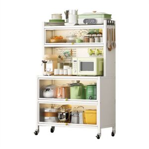 5 Tier Kitchen Bakers Rack with Flip Door