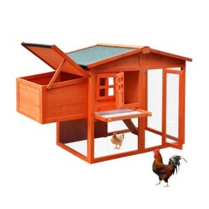 Wooden Chicken Coop for 4 Chickens with Removalbe Tray 