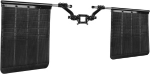 00108 Mud Flaps for Trucks, 2" Hitch Mounted Mudflaps, Protects Trailers from Scratches from Road Gravel. Hitch Mounted Mudflaps is Adjustable in Width and Height for a Wide Range of Vehicle Types