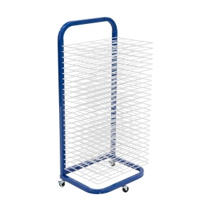 Pearington 25-Shelf Mobile/Wall Mountable Art Drying Rack for Art Studios & Classrooms, 14.5" D x 17.5" W x 38" H, White