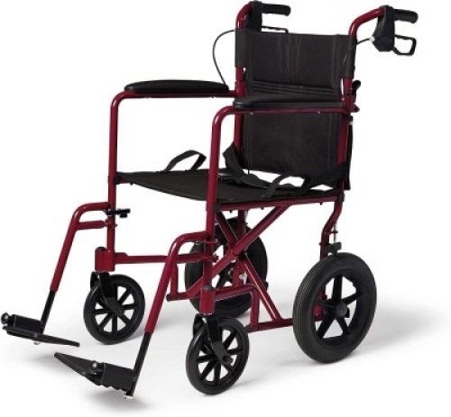 Medline Lightweight Transport Wheelchair with Handbrakes, - Appears New&nbsp;