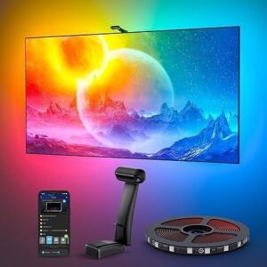  Govee Envisual TV Backlight T2 with Dual Camera, 16.4ft RGBIC Wi-Fi LED Backlights for 75-85 inch TVs, Double Light Beads, Adapts to Ultra-Thin TVs, Smart App Control, Music Sync