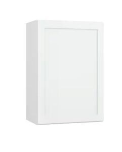 Hampton Bay Courtland 21 in. W x 12 in. D x 30 in. H Assembled Shaker Wall Kitchen Cabinet in Polar White - Damaged Corner 