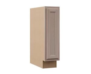 Hampton Bay 9 in. W x 24 in. D x 34.5 in. H Assembled Base Kitchen Cabinet in Unfinished with Recessed Panel