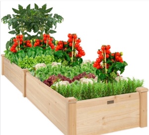 Wooden Raised Garden Bed Planter for Garden, Lawn, Yard - 8x2ft