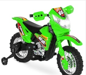 6V Kids Electric Ride-On Motorcycle Toy w/ Training Wheels, Lights, Music