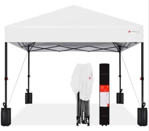 One-Person Setup Instant Pop Up Canopy w/ Case, 4 Weight Bags - 12x12ft