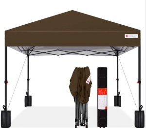 One-Person Setup Instant Pop Up Canopy w/ Case, 4 Weight Bags - 12x12ft