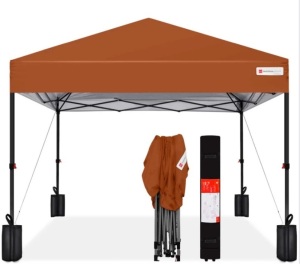 One-Person Setup Instant Pop Up Canopy w/ Case, 4 Weight Bags - 12x12ft