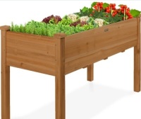 Raised Garden Bed, Elevated Wooden Planter Box w/ Foot Caps - 48x24x30in
