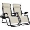 Set of 2 Adjustable Zero Gravity Patio Chair Recliners w/ Cup Holders