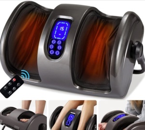 Reflexology Shiatsu Foot Massager w/ High-Intensity Rollers, Remote Control