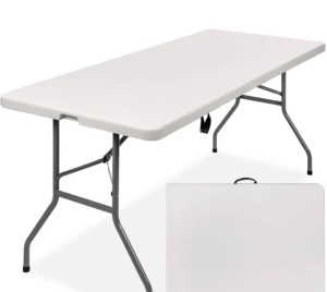 Portable Folding Plastic Dining Table w/ Handle, Lock - 6ft