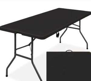 Portable Folding Plastic Dining Table w/ Handle, Lock - 6ft