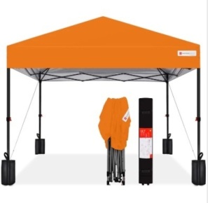 One-Person Setup Instant Pop Up Canopy w/ Case, 4 Weight Bags - 10x10ft