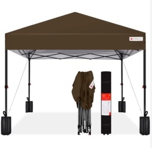 One-Person Setup Instant Pop Up Canopy w/ Case, 4 Weight Bags - 10x10ft