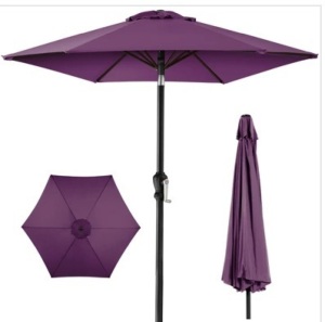 Outdoor Steel Market Patio Umbrella Decoration w/ Tilt, Crank Lift - 10ft