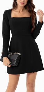 Lot of (13) Tonmild Women's Square Neckline Long Sleeve Dress, Multiple Sizes 