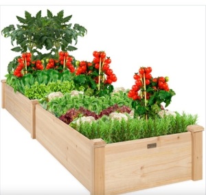 Wooden Raised Garden Bed Planter for Garden, Lawn, Yard - 8x2ft