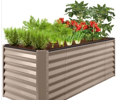 Outdoor Metal Raised Garden Bed for Vegetables, Flowers, Herbs - 8x2x2ft