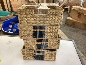 Lot of (4) Wicker Storage Baskets 