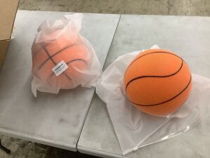 Lot of (2) Silent Foam Basketball for Dribbling Indoor