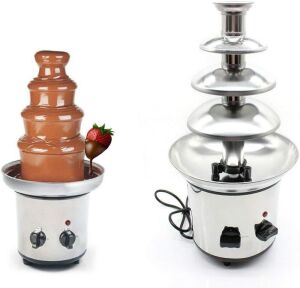 4-Tier Electric Stainless Steel Chocolate Fondue Fountain