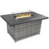 Wicker Propane Fire Pit Table, 50,000 BTU, 52in - No Glass Wind Guard&nbsp;
