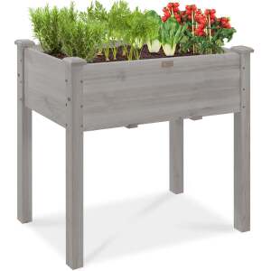 Raised Garden Bed, Elevated Wood Planter Box Stand w/ Bed Liner