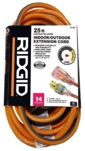 25ft 14/3 Heavy Duty Contractor-Grade Indoor/Outdoor Extension Cord