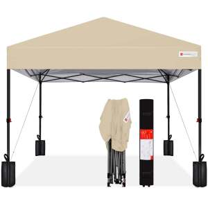 One-Person Setup Instant Pop Up Canopy w/ Case, 4 Weight Bags