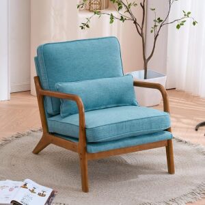 Upholstered Accent Chair with Pillow 