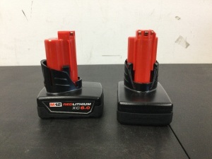 Set of 2 Milwaukee Red Lithium XC4.0 and 6.0 Batteries