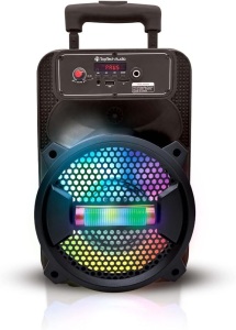 Top Tech Audio Rock-8 Portable 8 Inch Portable Bluetooth Speaker with Woofer & Tweeter, Festival PA LED Speaker with Bluetooth/USB Card Inputs, True Wireless Stereo, 30 Feet Bluetooth Range (Black)