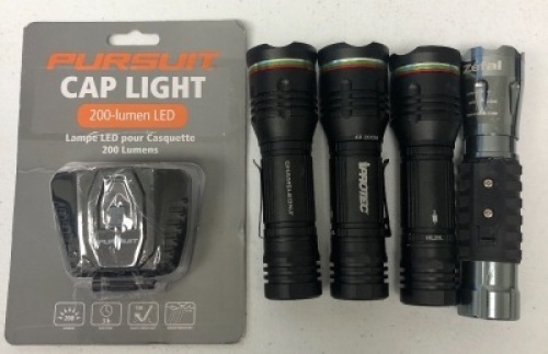 Lot of(5) Misc Flashlights, Untested, E-Commerce Return, Sold as is