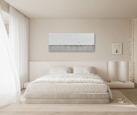Grey and White Minimalist oil Painting 24x60 inch Large Contemporary art oil Painting, Home, Office Wall Decoration oil Painting
