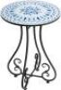 The Home Cult 16" Round Accent Side Table,&nbsp;Ceramic Tile Tabletop with Metal Frame