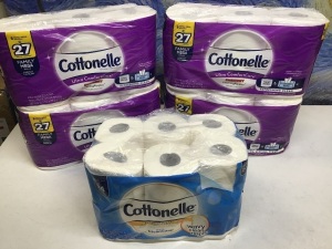 Lot of (4) Cottonelle Ultra Comfort Care 6 Roll Pack and (1) Cottonelle Superior Clean 12 Roll - NEW