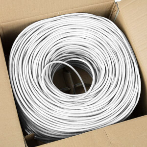 1000ft Cat 6 Riser Ethernet Cable White | Unshielded | CMR, 23AWG, UTP