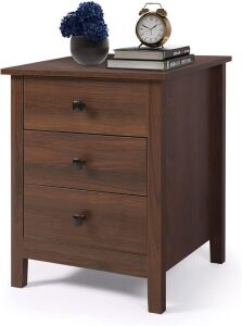 Wooden Night Stand with 3 Drawers