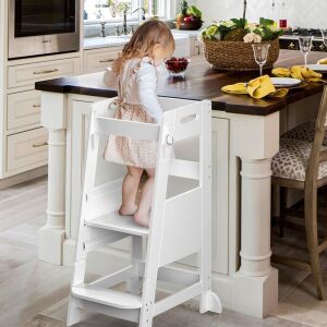 TOETOL Bamboo Toddler Kitchen Step Stool