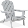 Folding Wooden Adirondack Chair, Accent Furniture w/ Natural Woodgrain